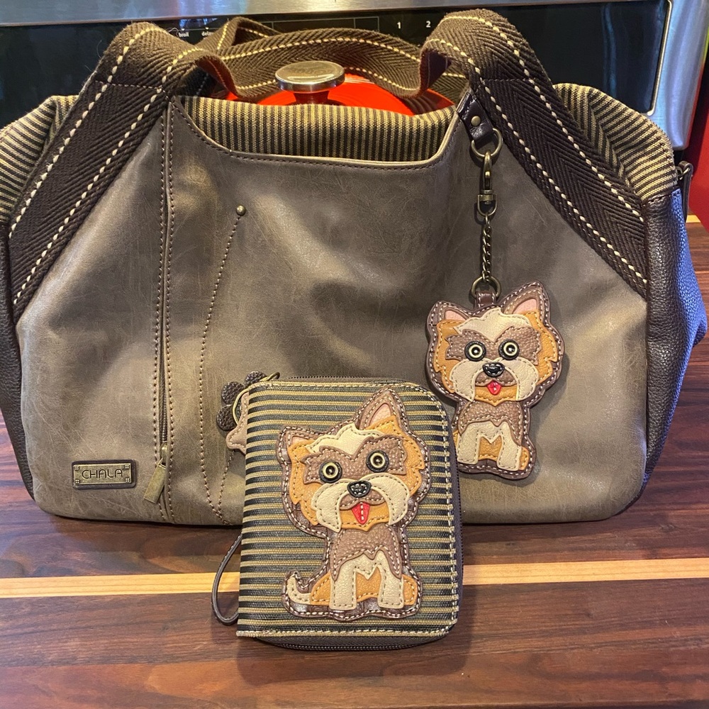 Large Yorkie Chala shoulder bag with wallet